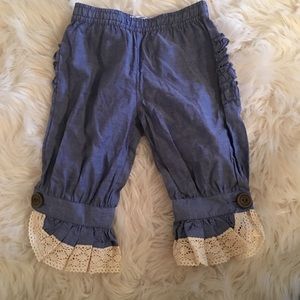 Blue jean & lace capri’s